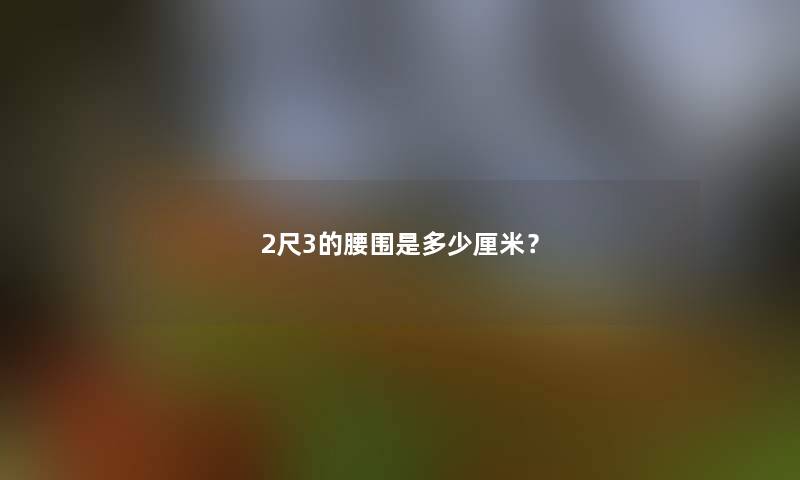 2尺3的腰围是多少厘米? 2尺3的腰围是多少厘米?