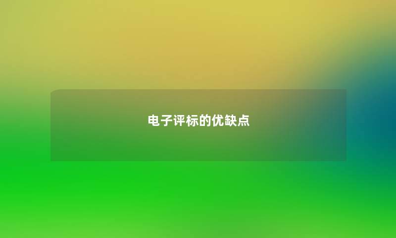 电子评标的优缺点