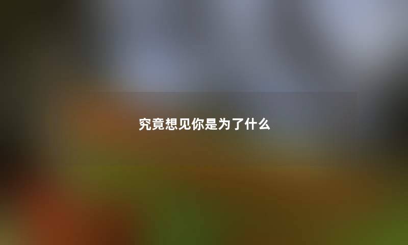 究竟想见你是为了什么