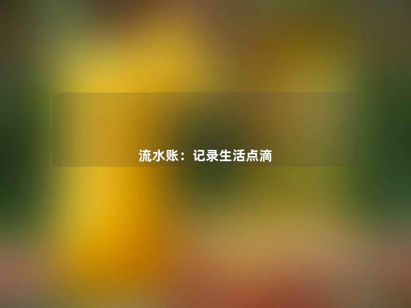 流水账:记录生活点滴 流水账:记录生活点滴