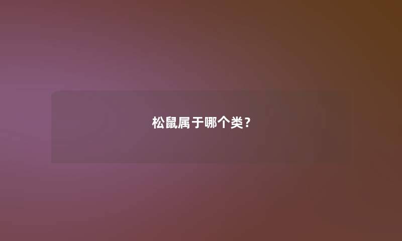 松鼠属于哪个类? 松鼠属于哪个类?