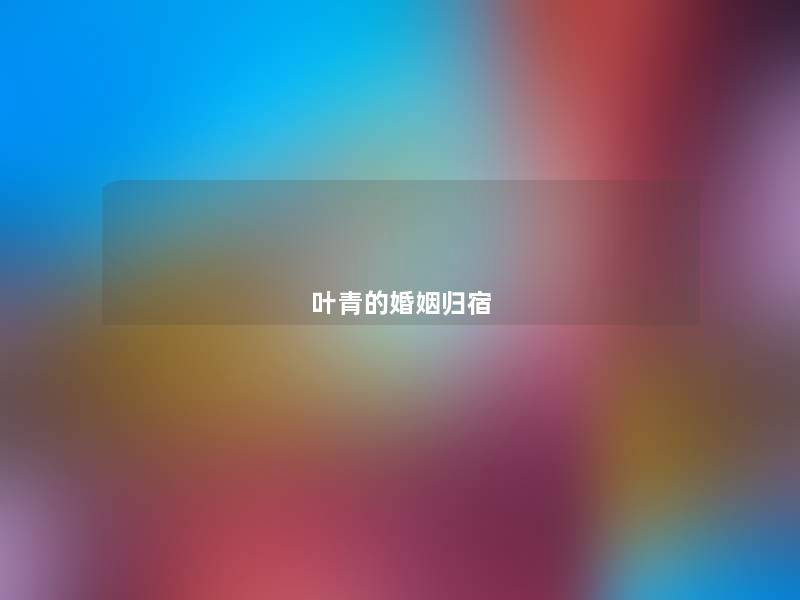 叶青的婚姻归宿