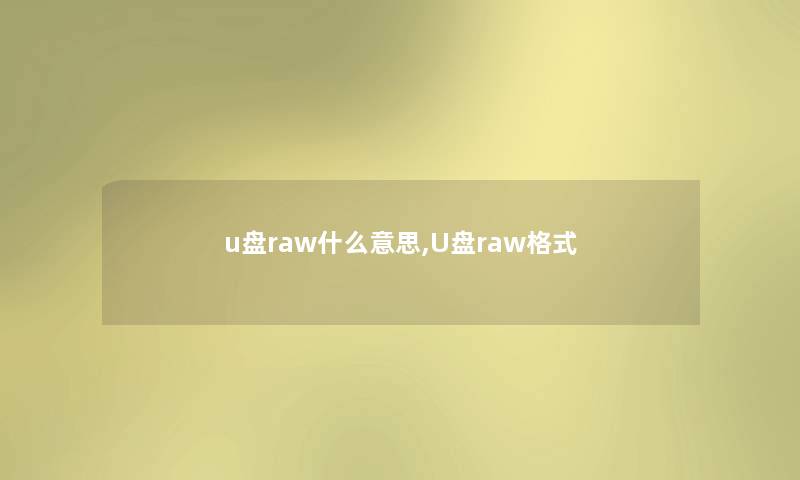 u盘raw什么意思,U盘raw格式 u盘raw什么意思,U盘raw格式