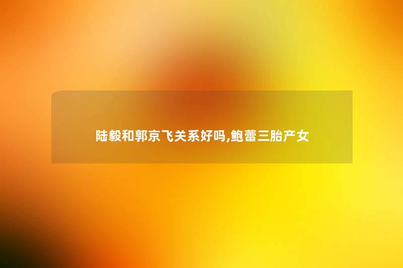 陆毅和郭京飞关系好吗,鲍蕾三胎产女