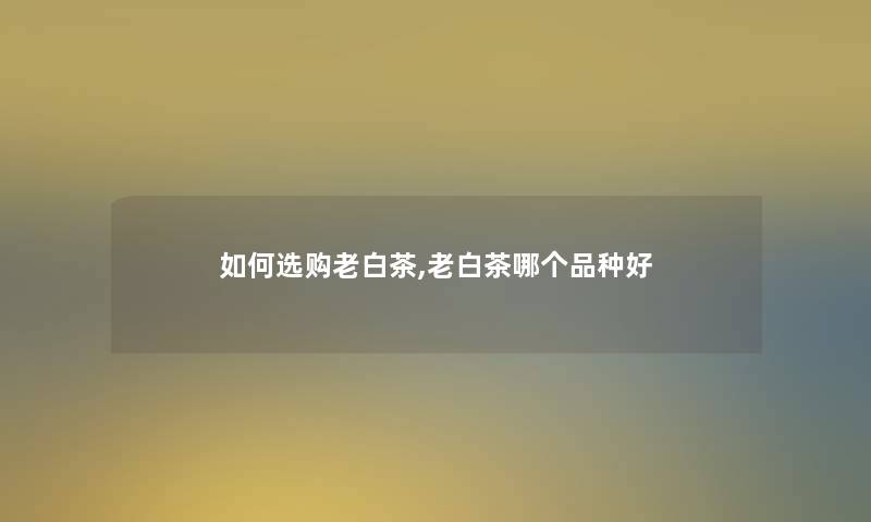 如何选购老白茶,老白茶哪个品种好 如何选购老白茶,老白茶哪个品种好