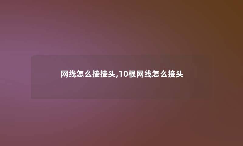 网线怎么接接头,10根网线怎么接头