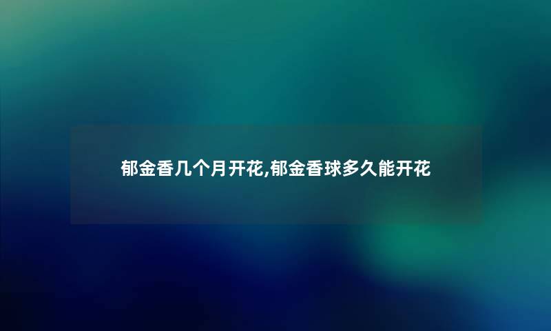 郁金香几个月开花,郁金香球多久能开花 郁金香几个月开花,郁金香球多久能开花
