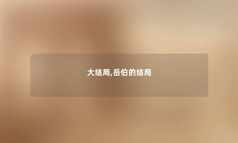 大结局,岳伯的结局 大结局,岳伯的结局