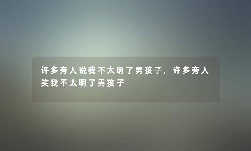 许多旁人说我不太明了男孩子,许多旁人笑我不太明了男孩子 许多旁人说我不太明了男孩子,许多旁人笑我不太明了男孩子