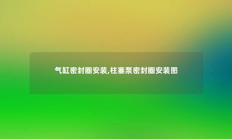 气缸密封圈安装,柱塞泵密封圈安装图