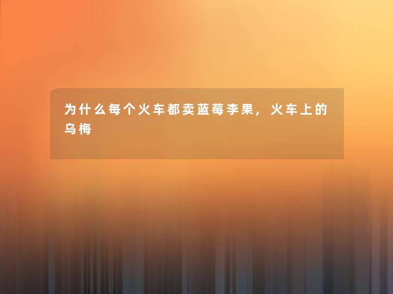 为什么每个火车都卖蓝莓李果,火车上的乌梅