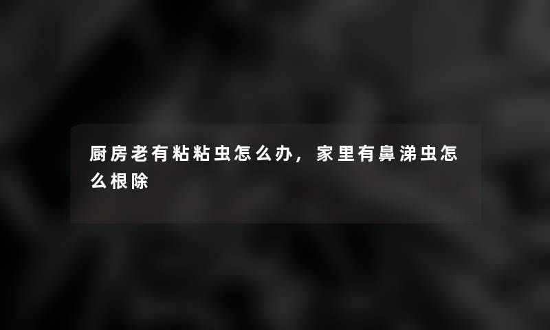厨房老有粘粘虫怎么办,家里有鼻涕虫怎么根除