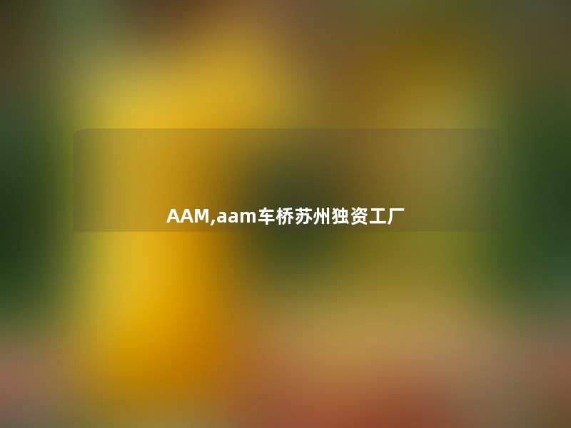 AAM,aam车桥苏州独资工厂