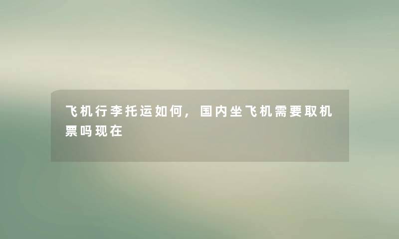 飞机行李托运如何,国内坐飞机需要取机票吗现在
