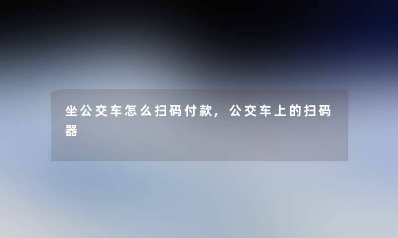 坐公交车怎么扫码付款,公交车上的扫码器 坐公交车怎么扫码付款,公交车上的扫码器