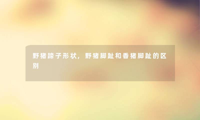 野猪蹄子形状,野猪脚趾和香猪脚趾的区别 野猪蹄子形状,野猪脚趾和香猪脚趾的区别