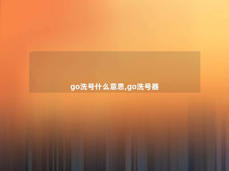 go洗号什么意思,go洗号器