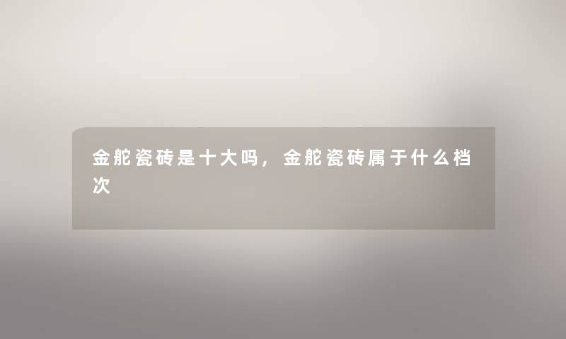 金舵瓷砖是一些吗,金舵瓷砖属于什么档次