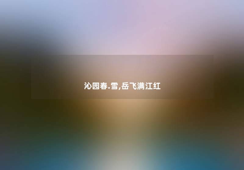 沁园春.雪,岳飞满江红