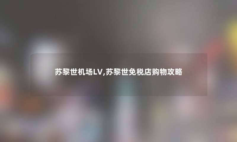 苏黎世机场LV,苏黎世免税店购物攻略