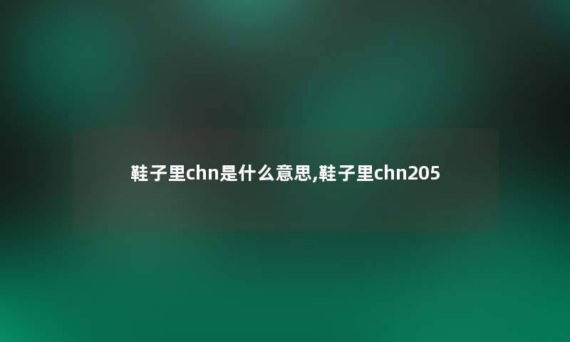 鞋子里chn是什么意思,鞋子里chn205