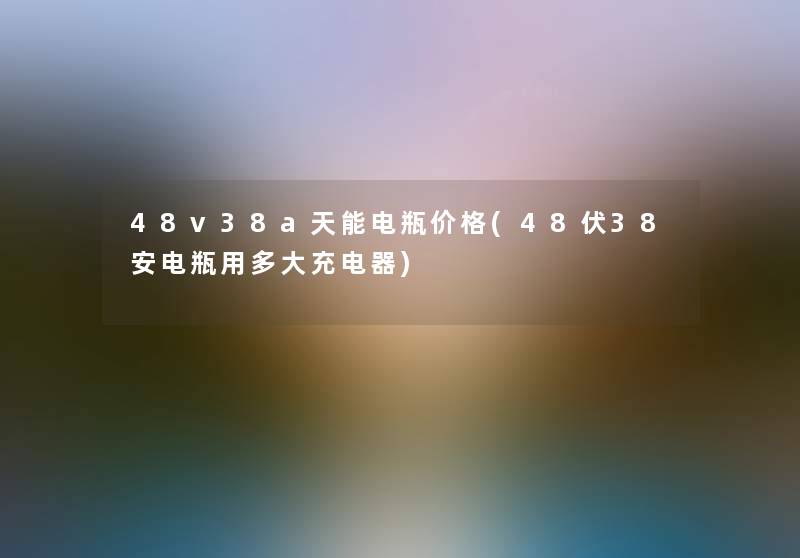 48v38a天能电瓶价格(48伏38安电瓶用多大充电器)