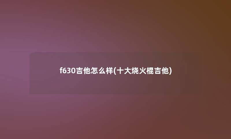 f630吉他怎么样(一些烧火棍吉他)