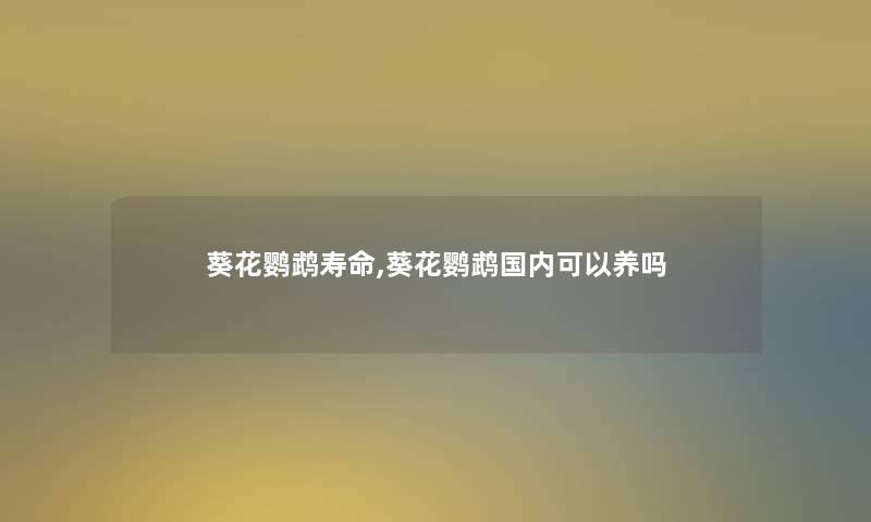葵花鹦鹉寿命,葵花鹦鹉国内可以养吗