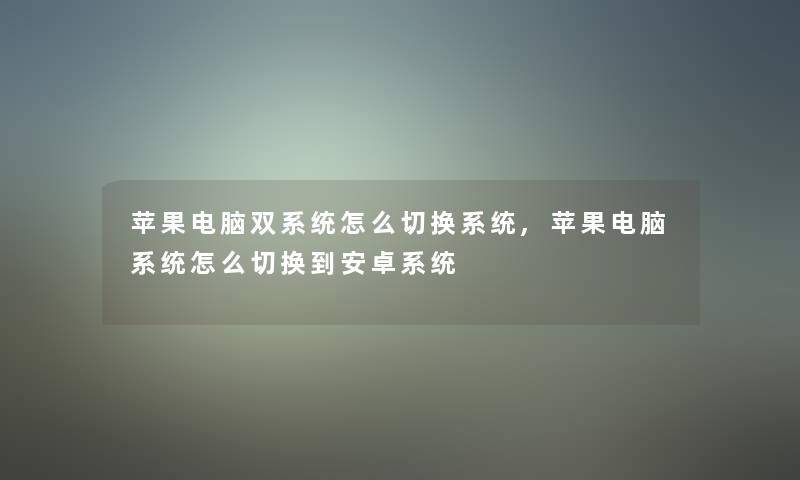 苹果电脑双系统怎么切换系统,苹果电脑系统怎么切换到安卓系统
