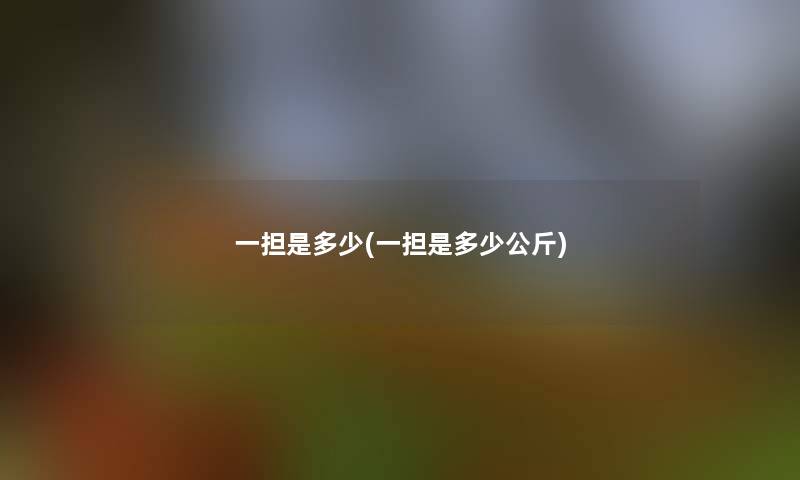 一担是多少(一担是多少公斤)